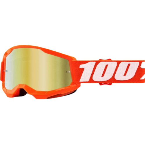 Gogle rowerowe 100% STRATA 2 JUNIOR Pomarańczowe / złote