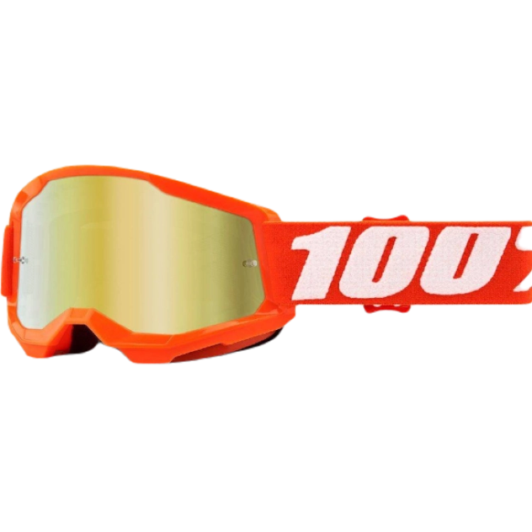 Gogle rowerowe 100% STRATA 2 JUNIOR Pomarańczowe / złote