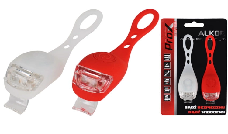 Zestaw lampek ProX ALKOR silikonowe biała/czerwona