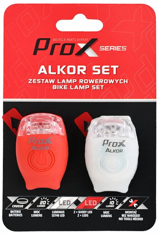 Zestaw lampek ProX ALKOR silikonowe biała/czerwona