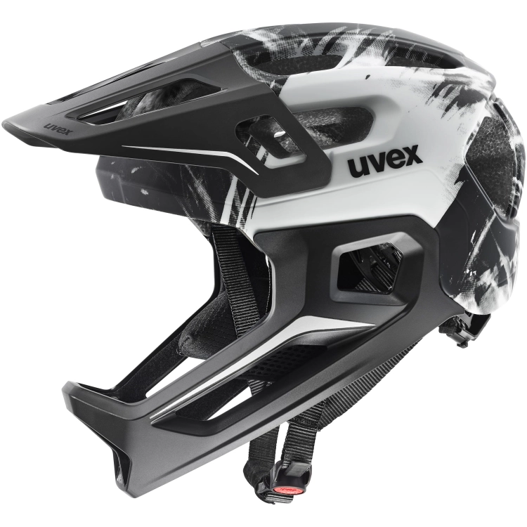 Kask rowerowy Uvex React Jr fullface Balck White Mat