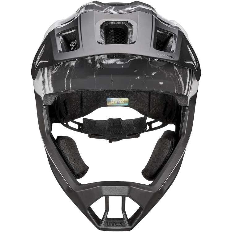 Kask rowerowy Uvex React Jr fullface Balck White Mat