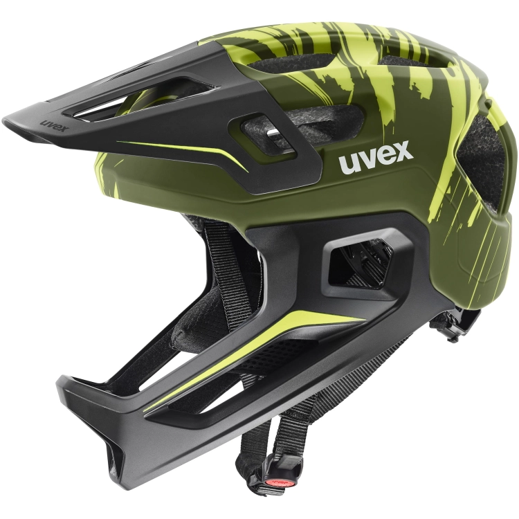 Kask rowerowy Uvex React Jr fullface Dark Olive Mat