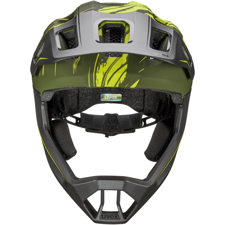 Kask rowerowy Uvex React Jr fullface Dark Olive Mat