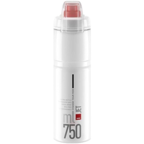 Bidon rowerowy ELITE JET PLUS 750ml - Clear Red logo