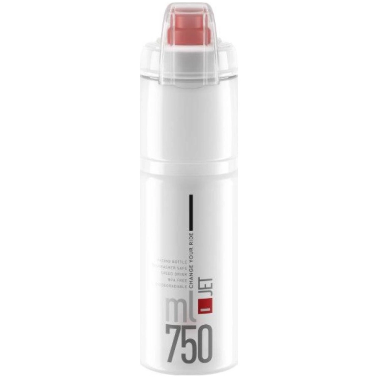 Bidon rowerowy ELITE JET PLUS 750ml - Clear Red logo