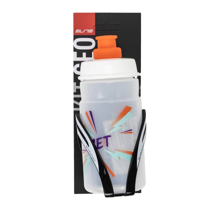 Zestaw Elite Kit CEO koszyk + bidon Jet 350 ml pomarańczowy