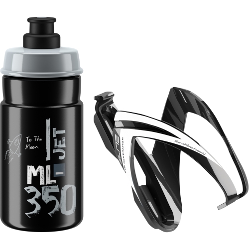 Zestaw Elite Kit CEO koszyk + bidon Jet 350 ml czarny
